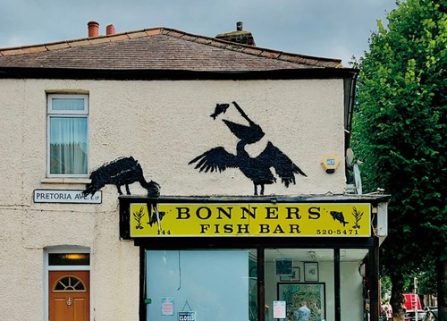 Pelikane fish chips - -, banksy