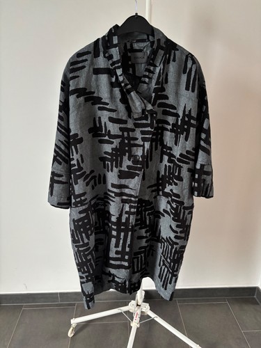 Oska leinenjacke grau schwarz - leinenjacke, grau/schwarz