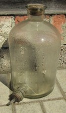WEINBALLON 5 Liter Apothekerflasche mit HAHN nach 1920  Gärballon Klarglas