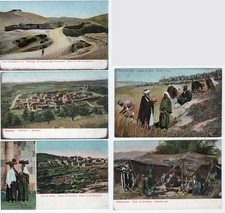 909528/5 Ak Palästina - Bethanien, Beduinenzelt, Feld des Boas usw. um 1910