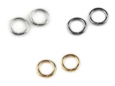 16)  10 Ringe ø 12 mm Metall Ring silber gold schwarz Tasche Lederwaren basteln