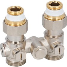 Einrohr-Hahnblock für Heizkörperanschluss DN15 (1/2") IG Ausführung Durchgang