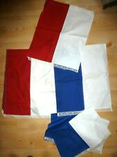 Fahne Flagge Schützenfest Kirmes Kommunion alt antik mit Spitze rot blau weiß