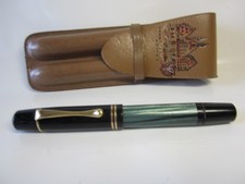 KOLBENFÜLLER " PELIKAN , 100 N , CN - FEDER , SCHWARZ /GRÜN MARMORIERT " um 1937