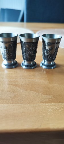 Zinnbecher zinnpokal aus - 3x, zinnbecher/zinnpokal