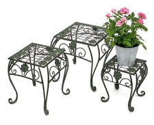 Blumenhocker Metall Grün