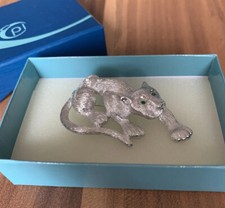 Modeschmuck Brosche Anstecknadel PIERRE LANG Neu Tiger/Panther  Versilbert