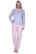 Damen Frottee Pyjama Rundhals