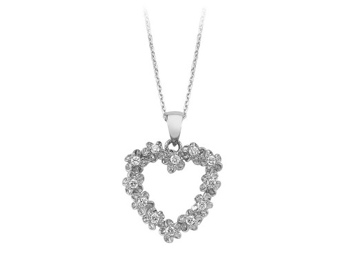 Heart necklace with diamonds - necklace,