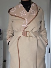 LOUIS VUITTON LV Belted Double Face Hooded Wrap Coat 