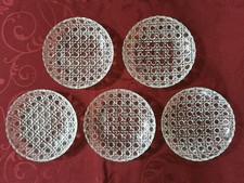 Antik 20er 5 Dessert Teller Sternchen Brockwitz Hammonia Walther Hansa Pressglas