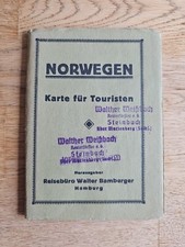 alte Landkarte Norwegen - Karte für Touristen - Reisebüro Walter Bamberger...