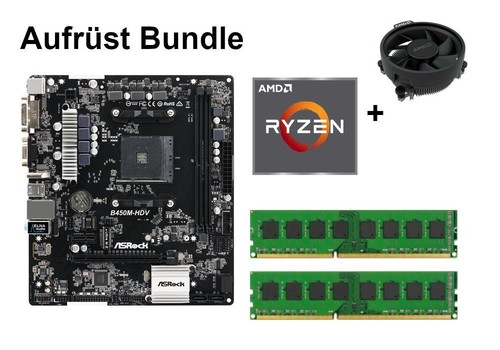 Bundle asrock b450m hdv amd - +,