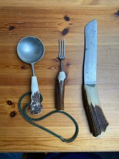 Set Hornbesteck Hirschhorn Messer Löffel Gabel handgefertigt