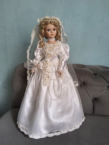 Porzellanpuppe brautkleid - im,