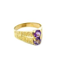 Damenring, Goldring mit Amethyst Gelbgold 333 8 KT Größe 56,5
