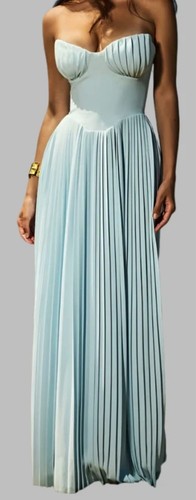 Damen maxikleid plissiert - maxikleid, in