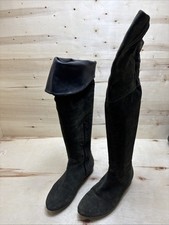 HÖGL DAMEN SCHAFTSTIEFEL WEITSCHAFT OVERKNEE BOOTRS  Gr:37,5 UK:4,5 SCHWARZ