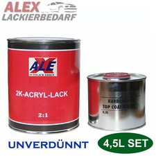 4,5 Liter SET Autolack für VW R902 GRAUWEISS unverdünnt incl. Härter / T4 Bus