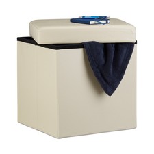 Faltbarer sitzhocker Aufbewahrungshocker Sitzbank mit Stauraum 40 L leicht