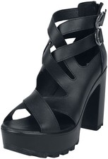 Black Premium by EMP Damen schwarze High Heels mit Riemen