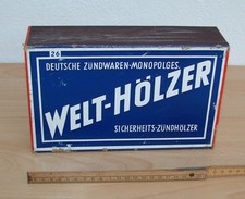 Große Welt Hölzer  /  Welthölzer Streichhölzer / Streichholzschachtel