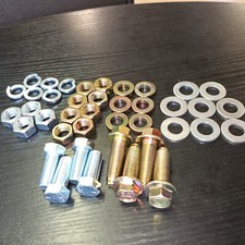 40 tlg. Sortiment  Gurtschrauben Muttern 7/16 " UNF Scheiben Federringe