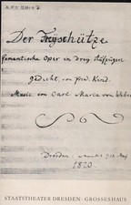 Programmheft vom Theaterstück "Der Freischütz" im Staatstheater Dresden 1976