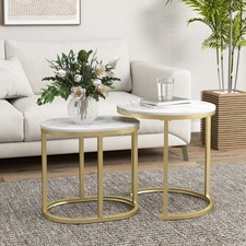 HOMCOM Couchtisch rund 2er Set