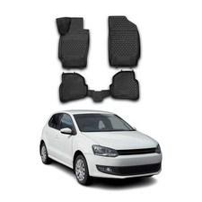 Gummimatten Fußmatten für VW Polo 6R 6C 2009-2017 TPE Automatten Schwarz 4x