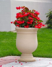 🔶 Pflanzschale Amphore 75 cm Pflanztopf Ferrara Sandstein Steinkunst BLACKFORM