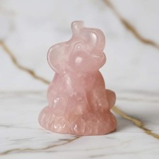 Rosenquarz Elefant Naturstein