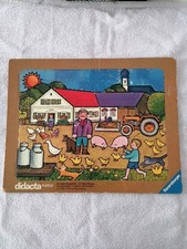 Ravensburger didacta Rahmen-Puzzle 40 TEILE 1974 Auf Dem Bauernhof 