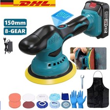 Exzenter Poliermaschine Akku 21V Auto Polierer Poliergerät 150mm Politur 8 Gänge