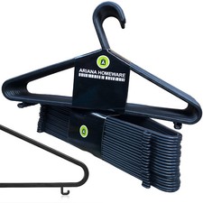 100 x SCHWARZE KLEIDERBÜGEL FÜR ERWACHSENE KLEIDERBÜGEL STARKER KUNSTSTOFF KLEIDUNG KLEID