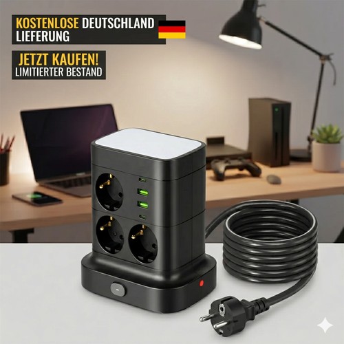 4usb tower steckdose - 4usb,
