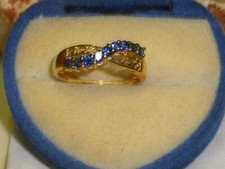 Saphir massiv Ring 14 K Gelbgold