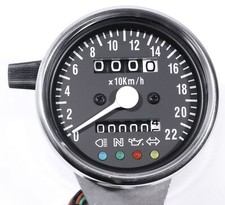 Mini Tacho Km/h Kontrollleuchten für Harley Honda Suzuki Yamaha Chopper Custom 