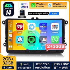 2DIN Android 14 Autoradio Carplay Für VW Golf 5 6 Touran Tiguan Passat POLO +Kam