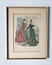 Altes Bild Kunstdruck VIKTORIANISCHE MODE Anais Coudouze kolorierte Lithografie