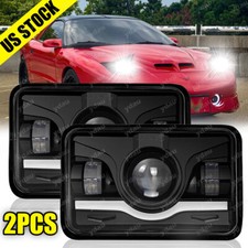 Pair 4x6" LED Headlights Halo