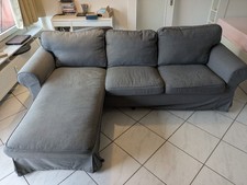 IKEA EKTORP 3er-Sofa, mit Recamiere/Tellmyra mittelgrau