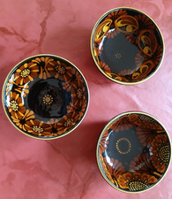 3er Set MÜSLISCHALEN Keramik  Fa. REBER Schweiz handbemalt unbenutzt