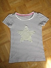Johnnie B Boden T-shirt gestreift Glitzerstern Gr. 11-12 J. 146 152 TOP Zustand