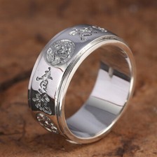 I07 Ring Tiere des Feng Shui Drache Phönix Tiger Schildkröte Silber 925 