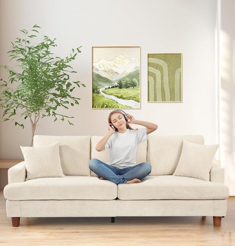 220cm sofa bequemes cord - 220cm, cord-sofa