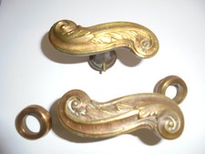 2x deutsch NeoBarock Gründerzeit Fenstergriff Messing window handle brass 