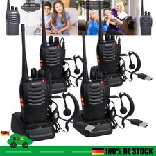 4X Walkie Talkie Sprechfunkgeräte Handfunkgerät Set mit Headseat 2-3km 16 Kanäle
