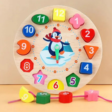 Montessori Holz Lernuhr