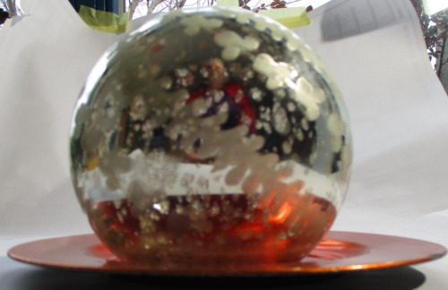 Deko glas kugel mit teller - deko, rot